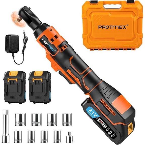 Protmex Cordless Ratchet Wrench Set with Batteries