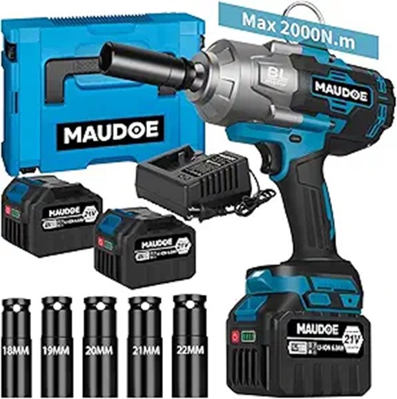 Cordless Impact Wrench Kit with Batteries and Sockets