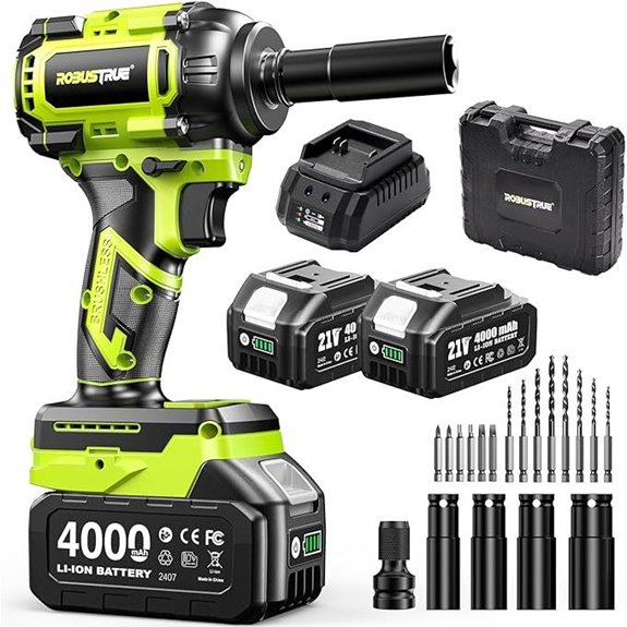 Cordless Impact Wrench Kit with Batteries and Sockets