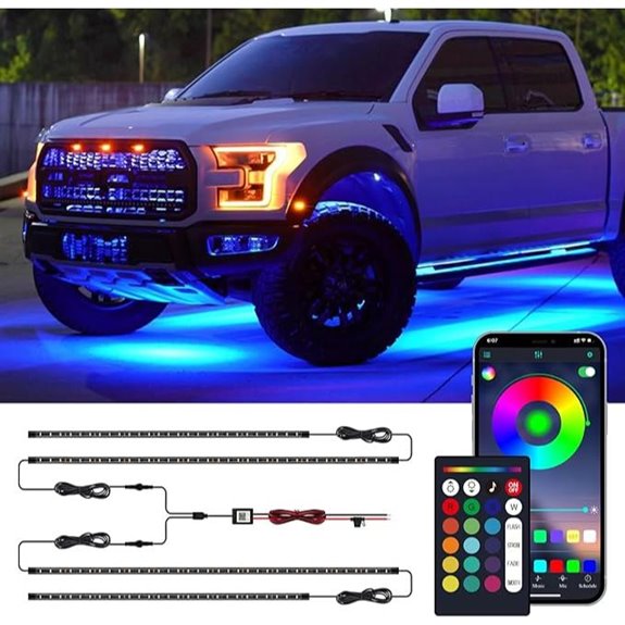 Car Underglow Kit with App Remote RGB Colors