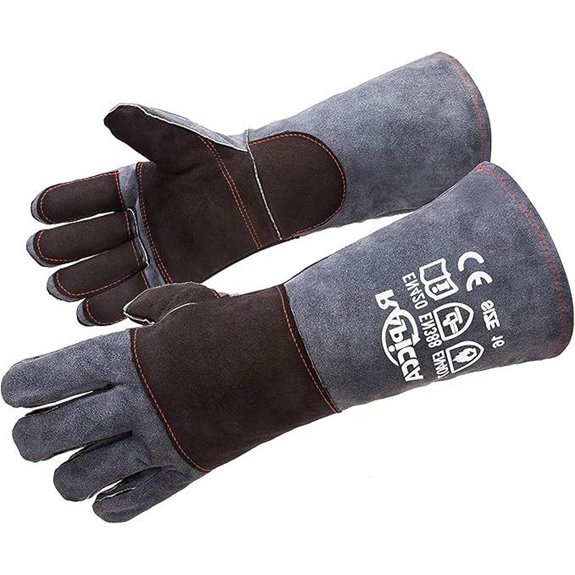 Fireplace Heat-Resistant Gloves 16-inch Dark Grey