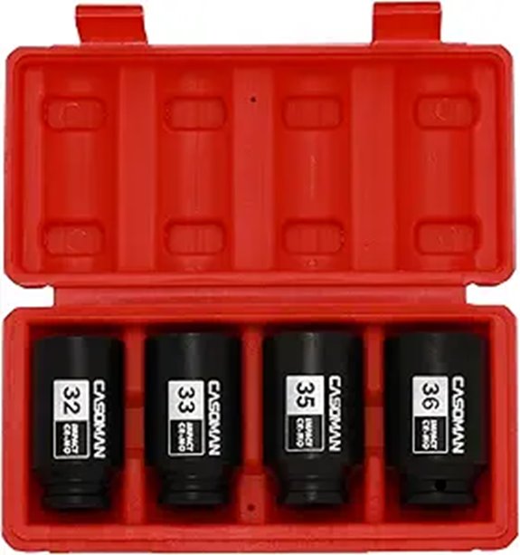 CASOMAN 1/2 Drive Deep Impact Axle Socket Set