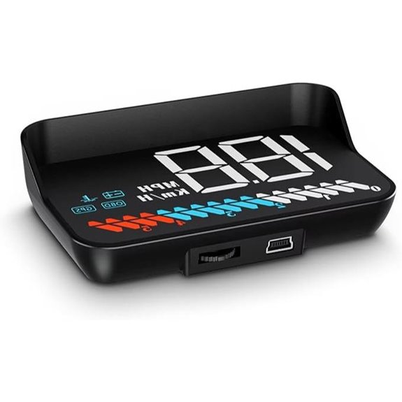 Car HUD Display with Digital Speedometer and OBD Features