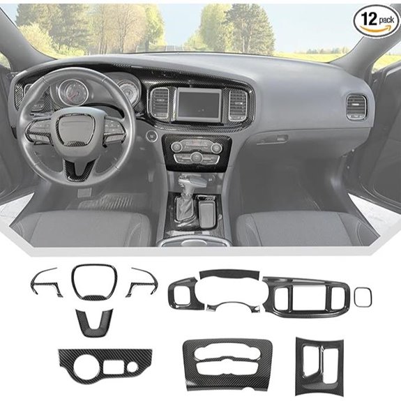 JeCar Carbon Fiber Interior Trim Kit for Dodge Charger