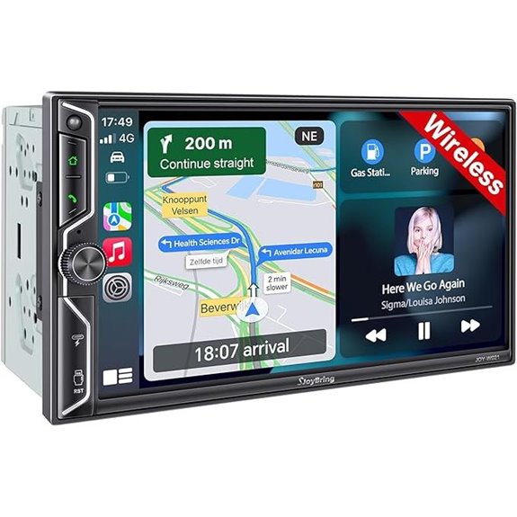 7 Double Din Car Stereo with Wireless CarPlay & Bluetooth