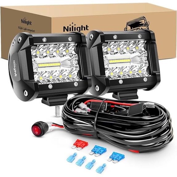 Nilight 2-Pack 60W LED Light Bar Flood & Spot Kit