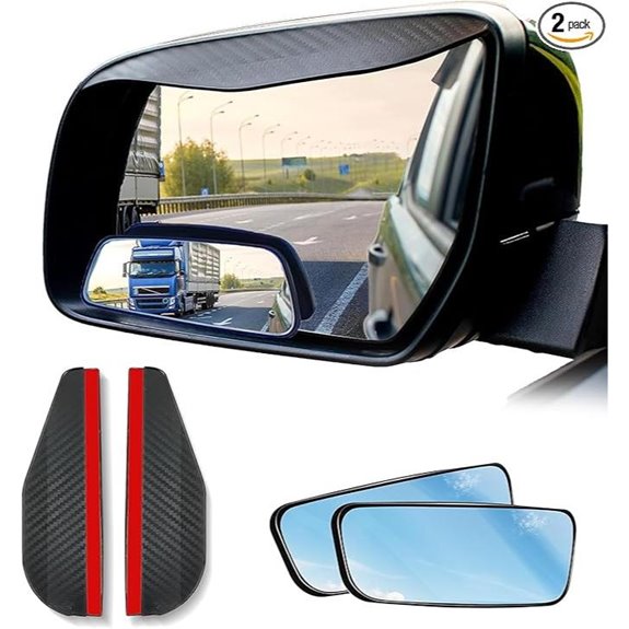 EcoNour 2-Pack Blind Spot Car Mirrors with Rain Guard