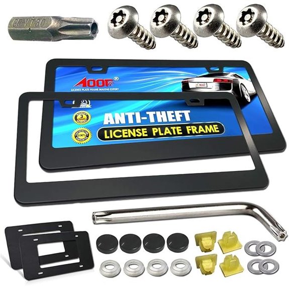 Aootf Anti-Theft License Plate Frame (2 Pack)