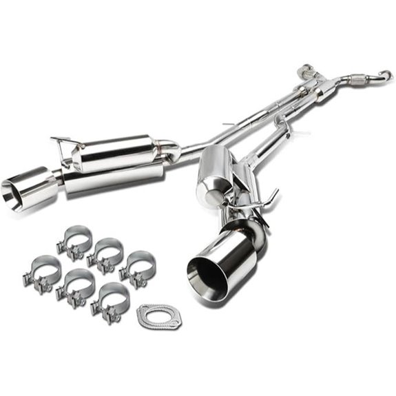 Auto Dynasty Dual Rolled Muffler Tip Exhaust System