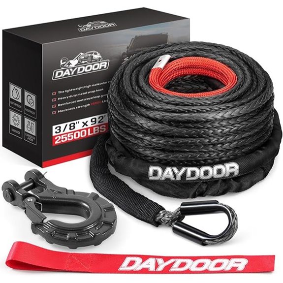 DAYDOOR Synthetic Winch Rope (3/8 Inch x 92ft)