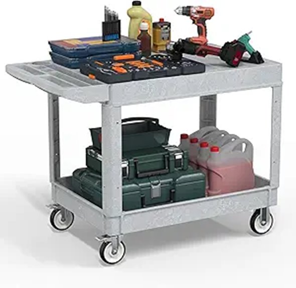 Heavy Duty Plastic Utility Cart with Wheels
