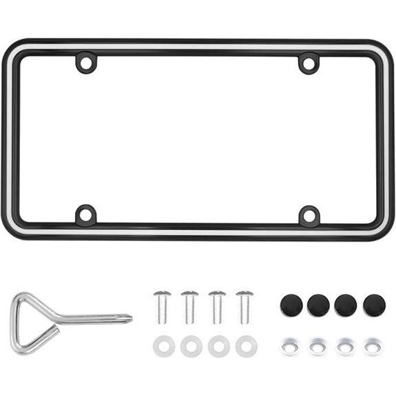 Heavy Duty Zinc Alloy License Plate Frame with Hardware