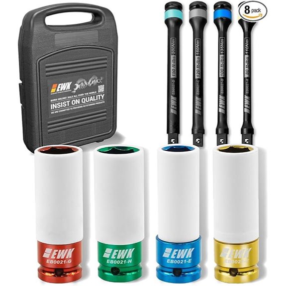 EWK 8-Piece Drive Torque Limiting Extension Set