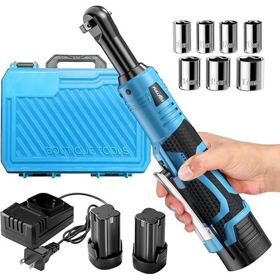 Electric Ratchet Wrench Set with Batteries and Charger