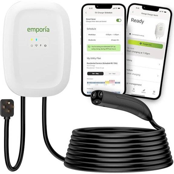 EMPORIA Level 2 EV Charger 48A 25ft White