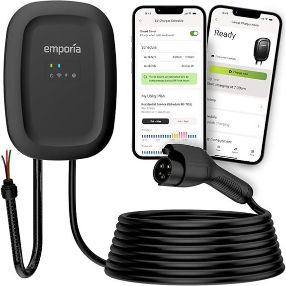 EMPORIA Level 2 WiFi EV Charger with 25ft Cable