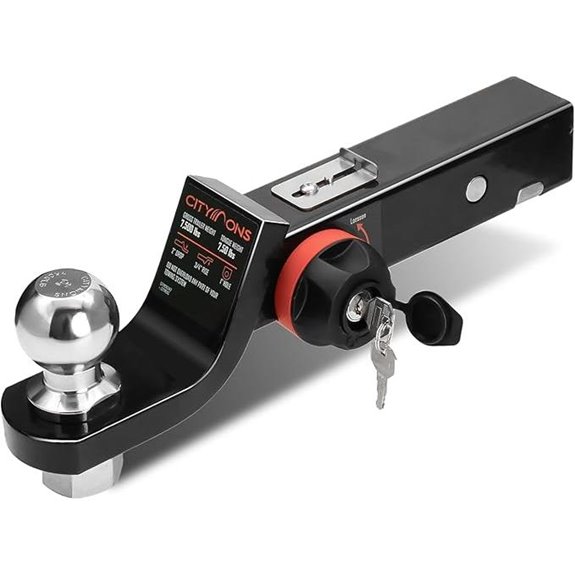 Endo-Hitch Trailer Ball Mount with Lock 2 Drop