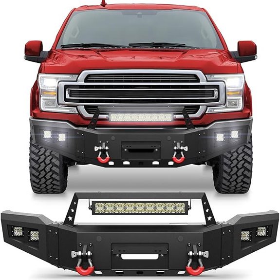 F150 Front Bumper with Winch Plate and LED Lights