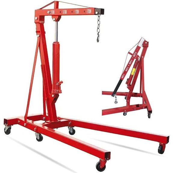 2 Ton Engine Hoist Foldable Cherry Picker (Red)