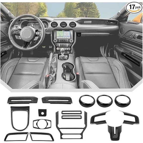 JeCar 17pcs Carbon Fiber Interior Trim Kit for Ford Mustang