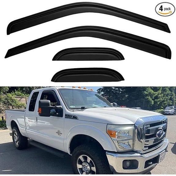 Window Visors Rain Guards for Ford Super Duty F250-F450