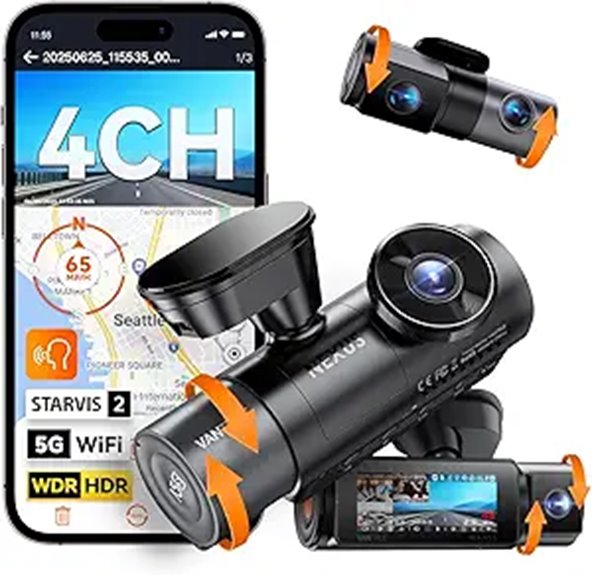 Vantrue N5S 4-Channel 360° WiFi Dash Cam