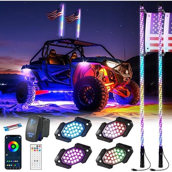 4FT Rock and Whip Light Kit with App Control (2 Pack)