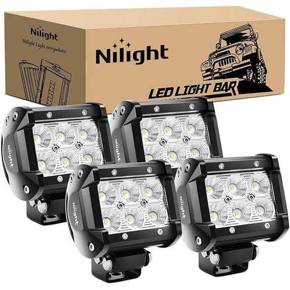 Nilight LED Pods 4PCS Flood Light Off-Road Work Lights
