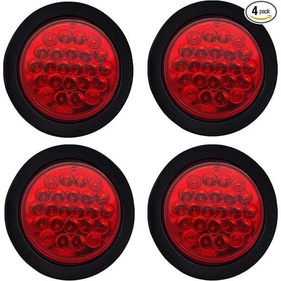 4-Pack 4 LED Trailer Tail Lights with Grommet