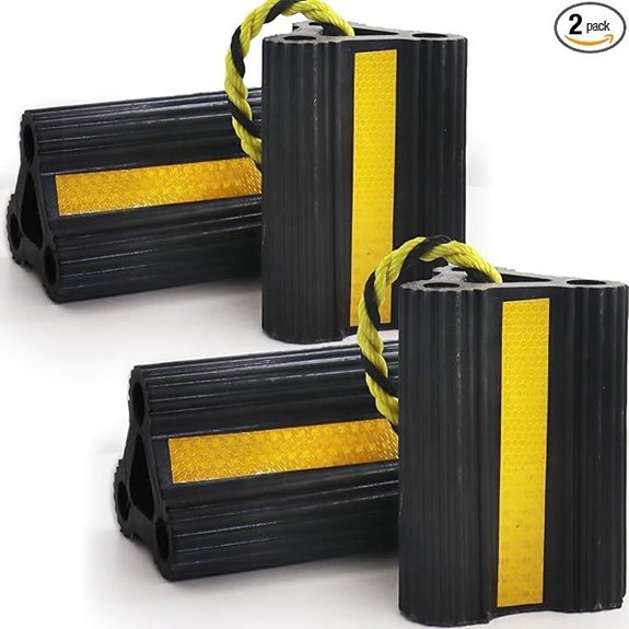 RV Wheel Chocks 4-Pack with Reflective Strips