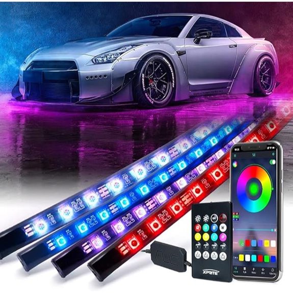 Xprite 4Pcs RGB Underglow LED Lights for Cars