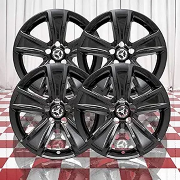 Set of 4 Gloss Black 18 Wheel Skins for Dodge Challenger