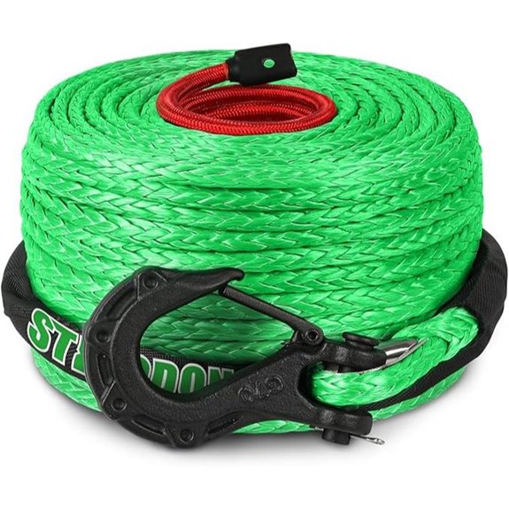 Dyneema Synthetic Winch Rope with Hook (Green)