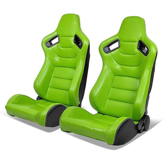 IKON MOTORSPORTS Racing Seats with Dual Sliders Green