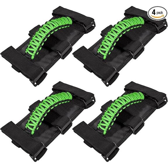 4-Pack Jeep Roll Bar Grab Handles (Green)