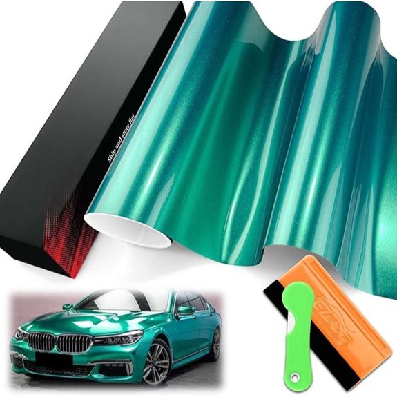 Pet Metallic Green Vinyl Wrap Film (1ft x 5ft)