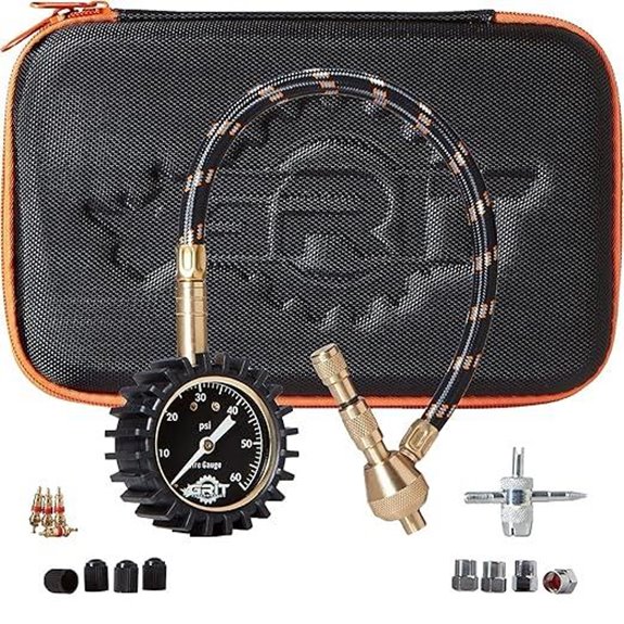 Grit Tire Pressure Gauge with Case and Repair Tool