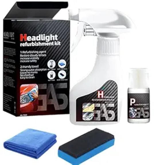 Automotive Headlight Restoration Kit with Hydrophobic Coating