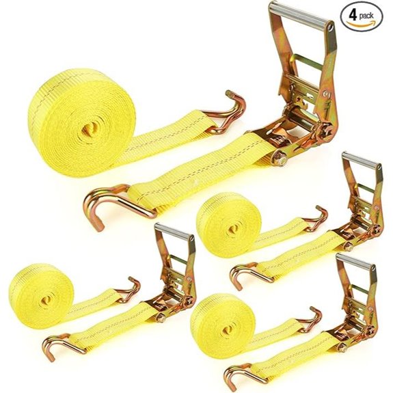 4 Pack 2-Inch Heavy Duty Ratchet Straps