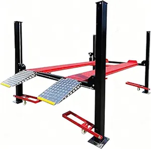KATOOL 9500lbs 4-Post Lift with Caster and Ramp