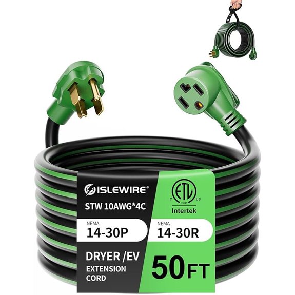 30-Amp 4-Prong Dryer EV Extension Cord 50 Feet