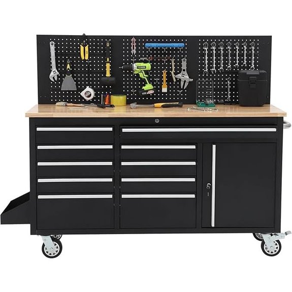 Heavy Duty 61” Tool Chest with Power Strip