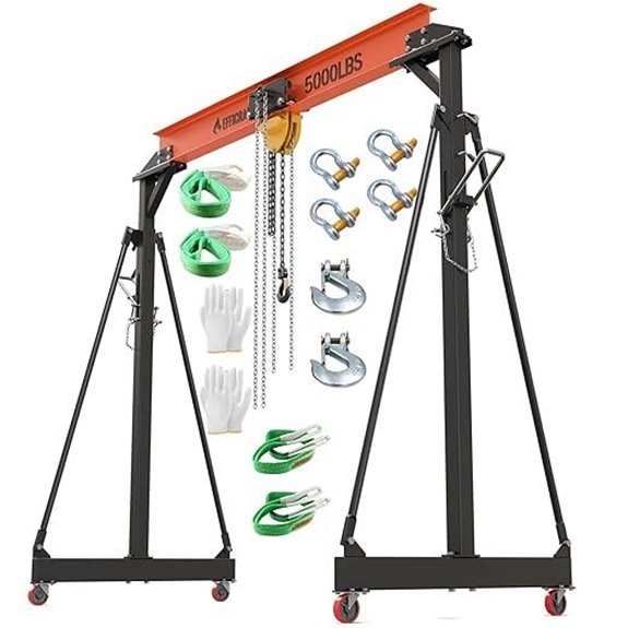 5000LB Adjustable Gantry Crane with Trolley and Hoist