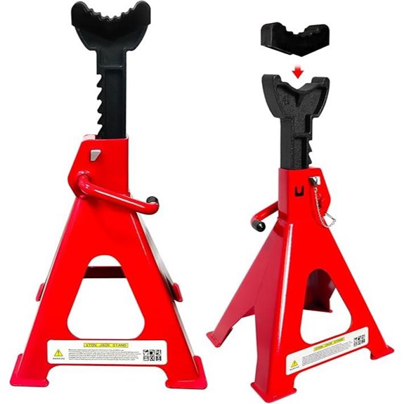 6 Ton Adjustable Jack Stands with Rubber Pads (Pair)