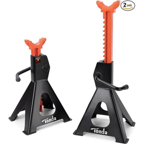 TONDA 3 Ton Adjustable Heavy Duty Jack Stands (Pair)