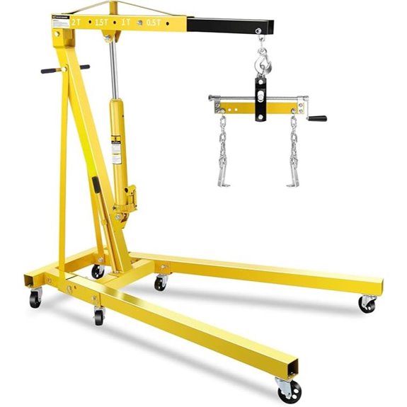 2-Ton Hydraulic Shop Crane with Casters