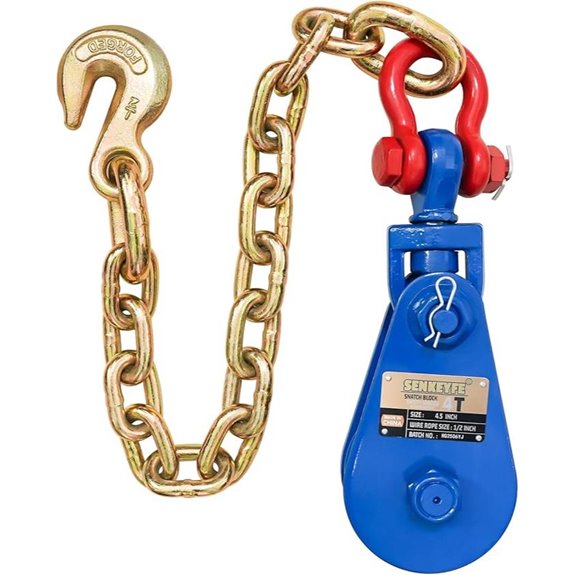 Upgraded Snatch Block with Chain for Towing