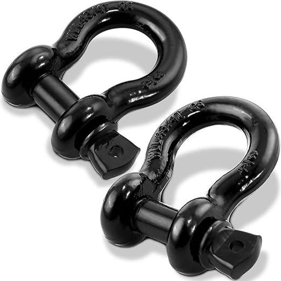 Heavy Duty D-Ring Shackles (2 Pack) 28.5 Ton