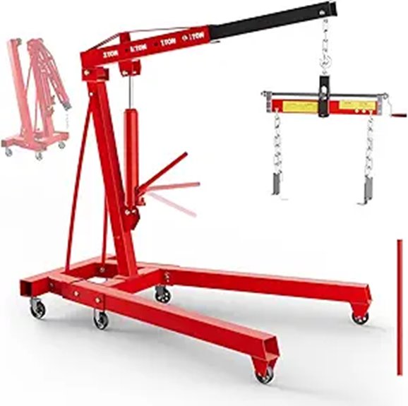 5500 LBS Engine Hoist with Leveler and Casters