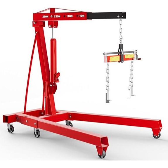 Engine Hoist with Leveler 5000 LBS Foldable Cherry Picker